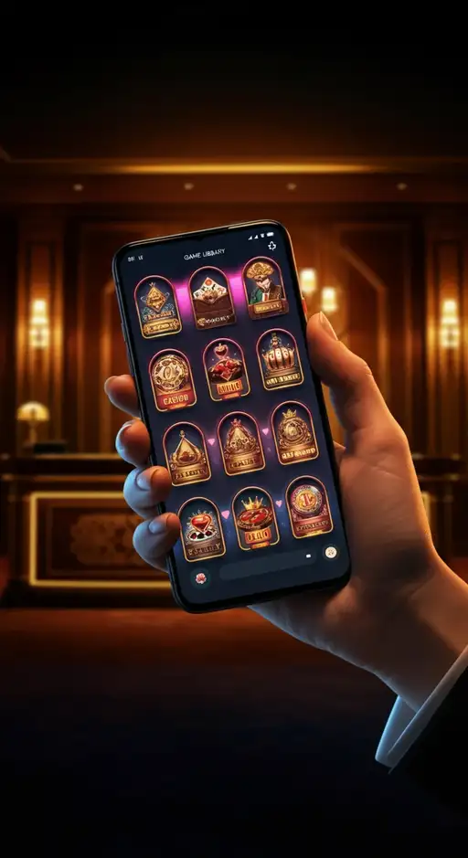 Interface de jeu de Jackpot Bob Casino présentant une variété de machines à sous, jeux de table et sections de casino en direct pour une exploration ludique.